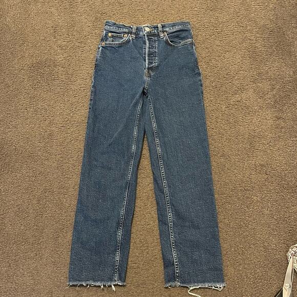 Re/Done 70s Stove Pipe Jeans In Dark Rinse - Picture 3 of 7